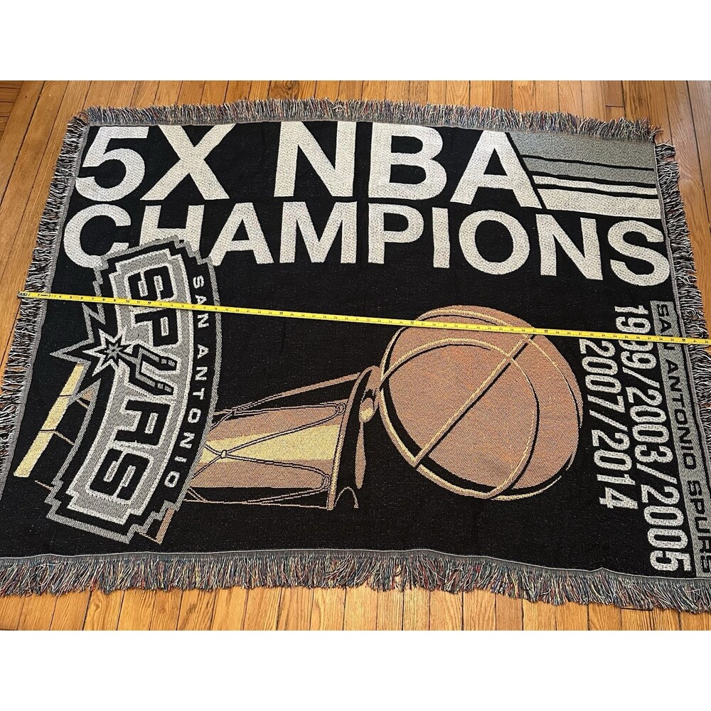 5X NBA Champion San Antonio Spurs Commemorative Tapestry Throw Blanket - Picture 9 of 14